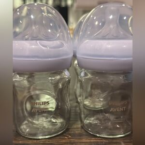 Philips Avent Wide Mouth 4oz Glass Bottle - 4 bottles
